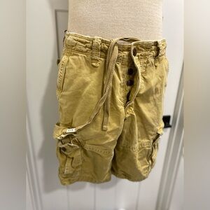 Abercrombie & Fitch Cargo Shorts. Mens 32X10 brown khaki, Button Fly